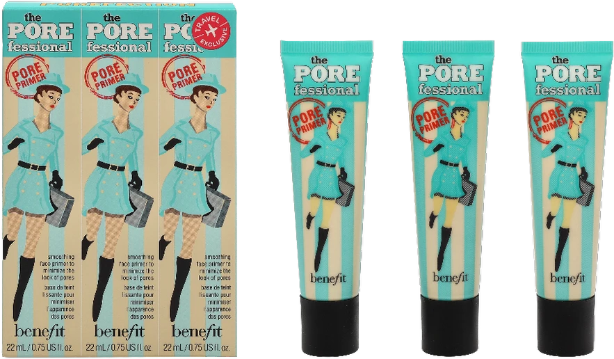 Benefit Passport To Porefection Travel Set makiažo bazė, 3 x 22 ml