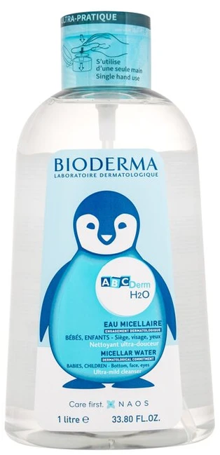 BIODERMA ABCDerm H2O Micellar Vanduo micelinis vanduo vaikams, 1000 ml