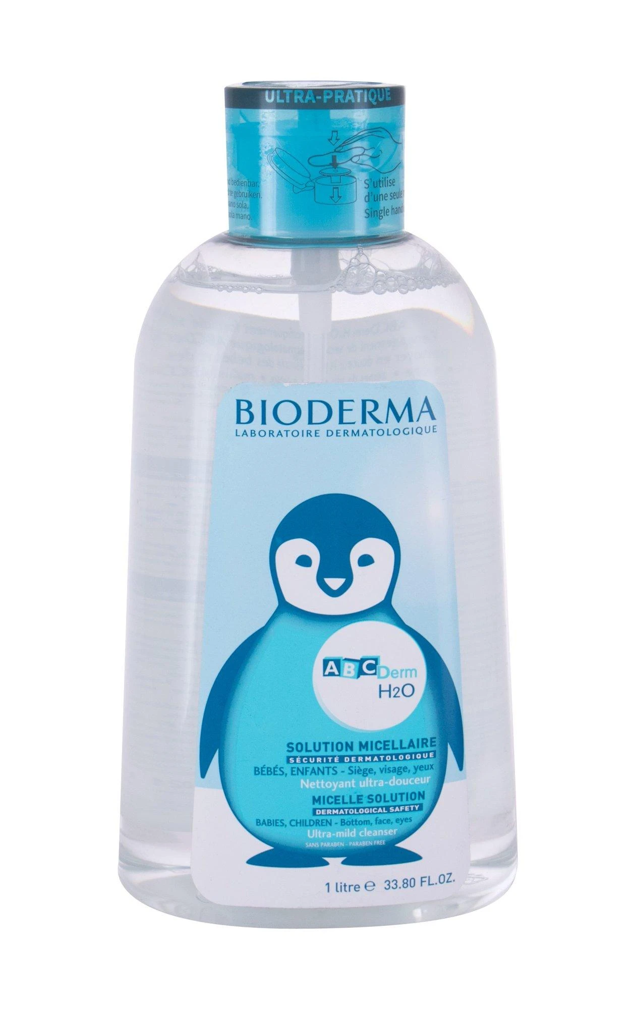 BIODERMA ABCDerm H2O Micellar Vanduo Micellar Vanduo vaikams, 1000 ml