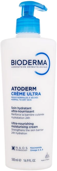 Bioderma Atoderm Crème Ultra Intensyviai drėkinantis ir maitinantis kūno kremas, 500 ml