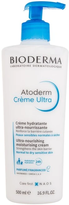 Bioderma Atoderm Crème Ultra Intensyviai drėkinantis ir maitinantis kūno kremas, 500 ml