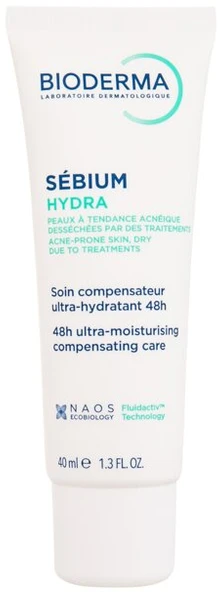 Bioderma Sebium Hydra Moisturising Compensating Creme Drėkinamasis kremas veidui, 40 ml