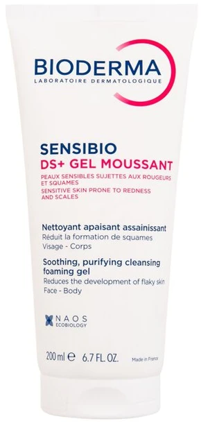 Bioderma Sensibio DS+ Gelinis veido ir kūno prausiklis, 200 ml