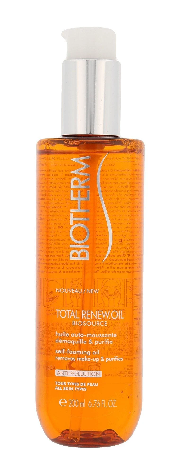 Biotherm Biosource Total Renew Oil Self Foaming valomasis veido aliejus, 200 ml