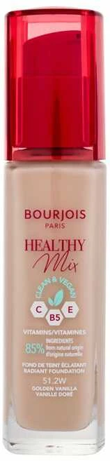 Makiažo pagrindas ,,Bourjois Healthy Mix Radiant Foundation", spalva: 51.2W Golden Vanilla, 30ml