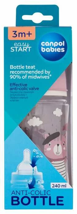 Canpolbabies CANPOL BABIES plataus kaklelio buteliukas EASYSTART BONJOUR PARIS, 240 ml, 35/232_pin