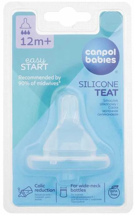 CANPOL BABIES žindukas silikoninis greitas EASYSTART, 12 mėn+, 21/722