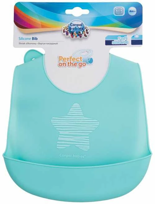 CANPOL BABIES silikoninis seilinukas su kišene Pastel, 74/024