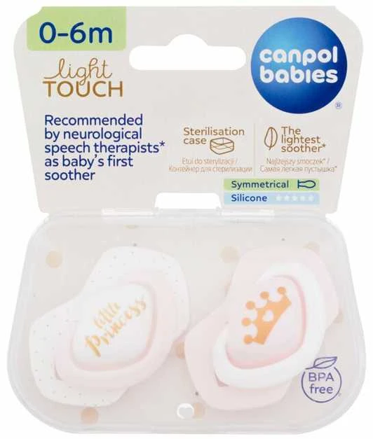 CANPOL BABIES silikoninis simetrinis čiulptukas ROYAL BABY, 0-6 mėn., 2 vnt., 22/650_pin