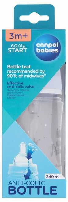 Canpolbabies CANPOL BABIES plataus kaklelio buteliukas EASYSTART ROYAL BABY, 240 ml, 35/234_blu