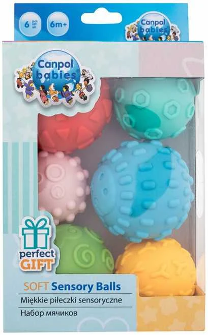 CANPOL BABIES minkšti kamuoliukai SOFT SENSORY, 6 vnt, 79/402