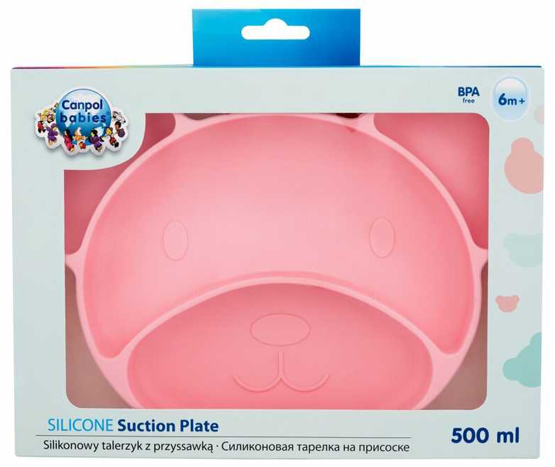 CANPOL BABIES silikoninė lėkštė su skyreliais BEAR, 51/401_pin