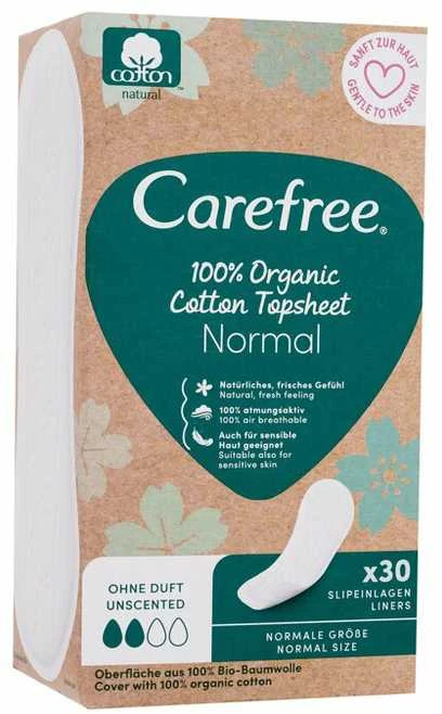 Carefree Organic Cotton Normal kelnaičių įklotai 30vnt