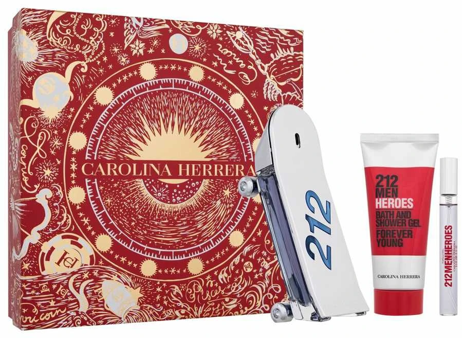 Carolina Herrera 212 Heroes Eau De Toilette Purškiklis, 90 ml Set 3 Pieces