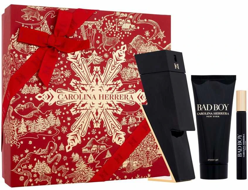 Carolina Herrera Bad Boy rinkinys vyrams (EDT, 100 ml + dušo želė, 100 ml + EDT, 10 ml)