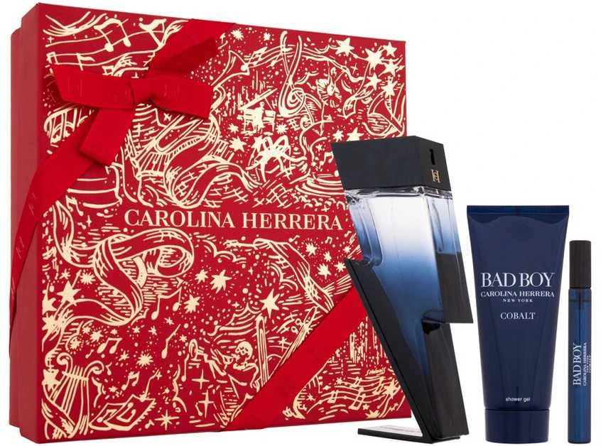 Carolina Herrera Bad Boy Cobalt Eau De Perfume Purškiklis, 100 ml rinkinys 3 vnt.
