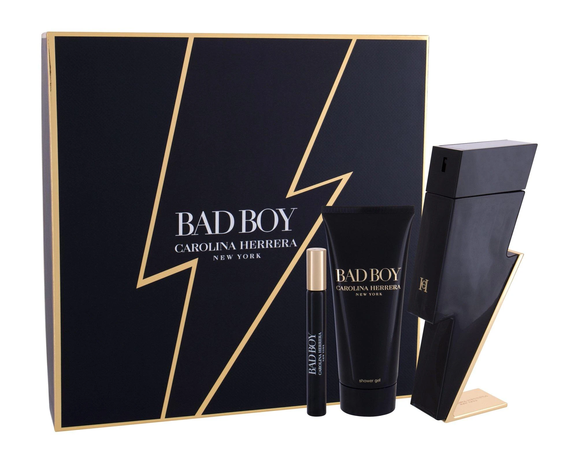 Carolina Herrera Bad Boy rinkinys vyrams (EDT, 100 ml + dušo želė, 100 ml + EDT, 10 ml)