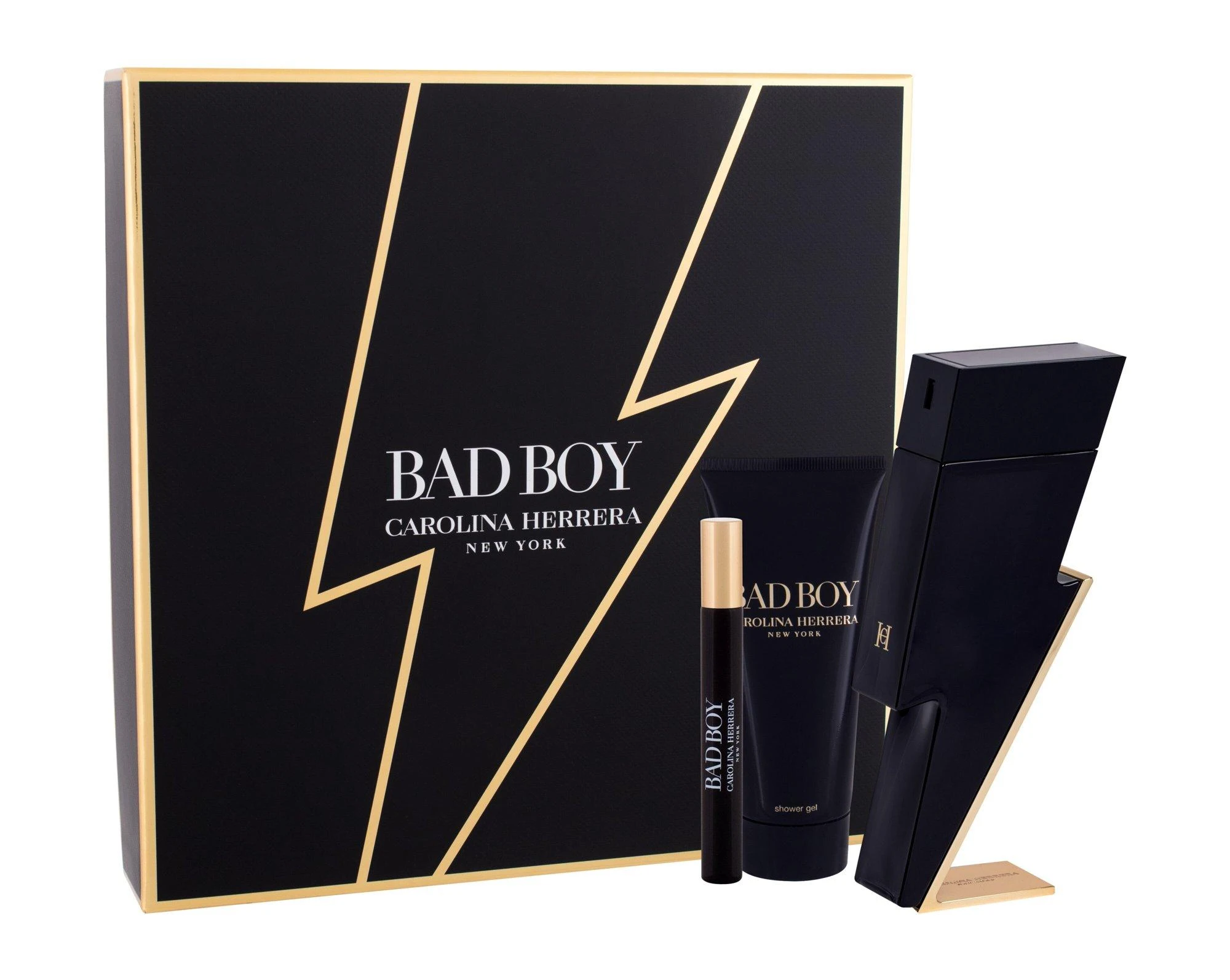 Carolina Herrera Bad Boy rinkinys vyrams (EDT, 100 ml + dušo želė, 100 ml + EDT, 10 ml)