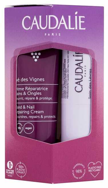 Caudalie Thé Des Vignes Hand - Nail Kreminis 30ml + Lūpų balzamas 4.5g rinkinys rankų kremas + lūpų balzamas