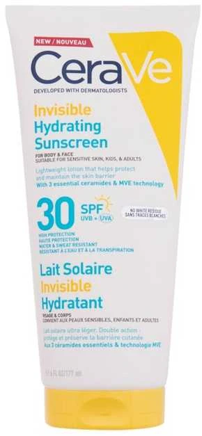 CeraVe Invisible Hydrating Protective Lotion SPF 30 apsauginis losjonas nuo saulės kūnui ir veidui, 177 ml