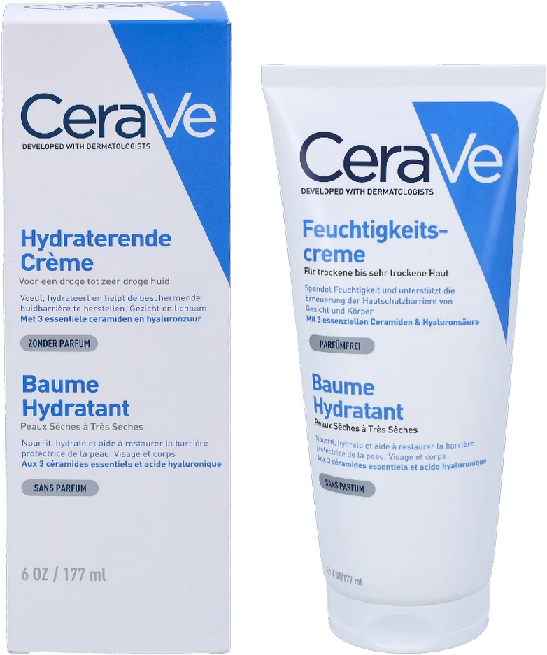 Drėkinamasis veido ir kūno kremas sausai ir labai sausai odai Cerave Moisturising Cream, 177 ml