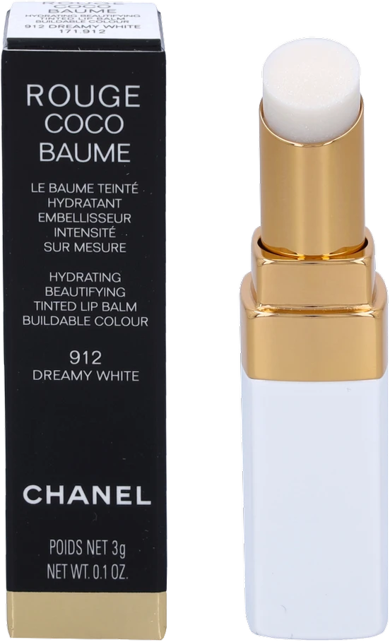 Chanel Rouge Coco Hydrating Beautifying Tinted Lūpų balzamas #912 Dreamy Baltas, 3 g