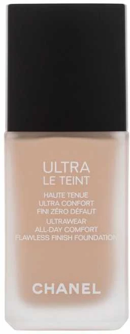 Chanel Ultra Le Teint Flawless Finish Fluid Foundation ilgai išliekanti tobulinanti kreminė pudra, matinis švytintis efektas, atspalvis: B10, 30 ml