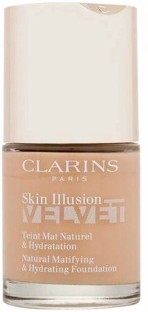 „Clarins Skin Illusion Velvet Matte Natural Finish“ skystas makiažo pagrindas, 108W smėlio spalvos, 30 ml