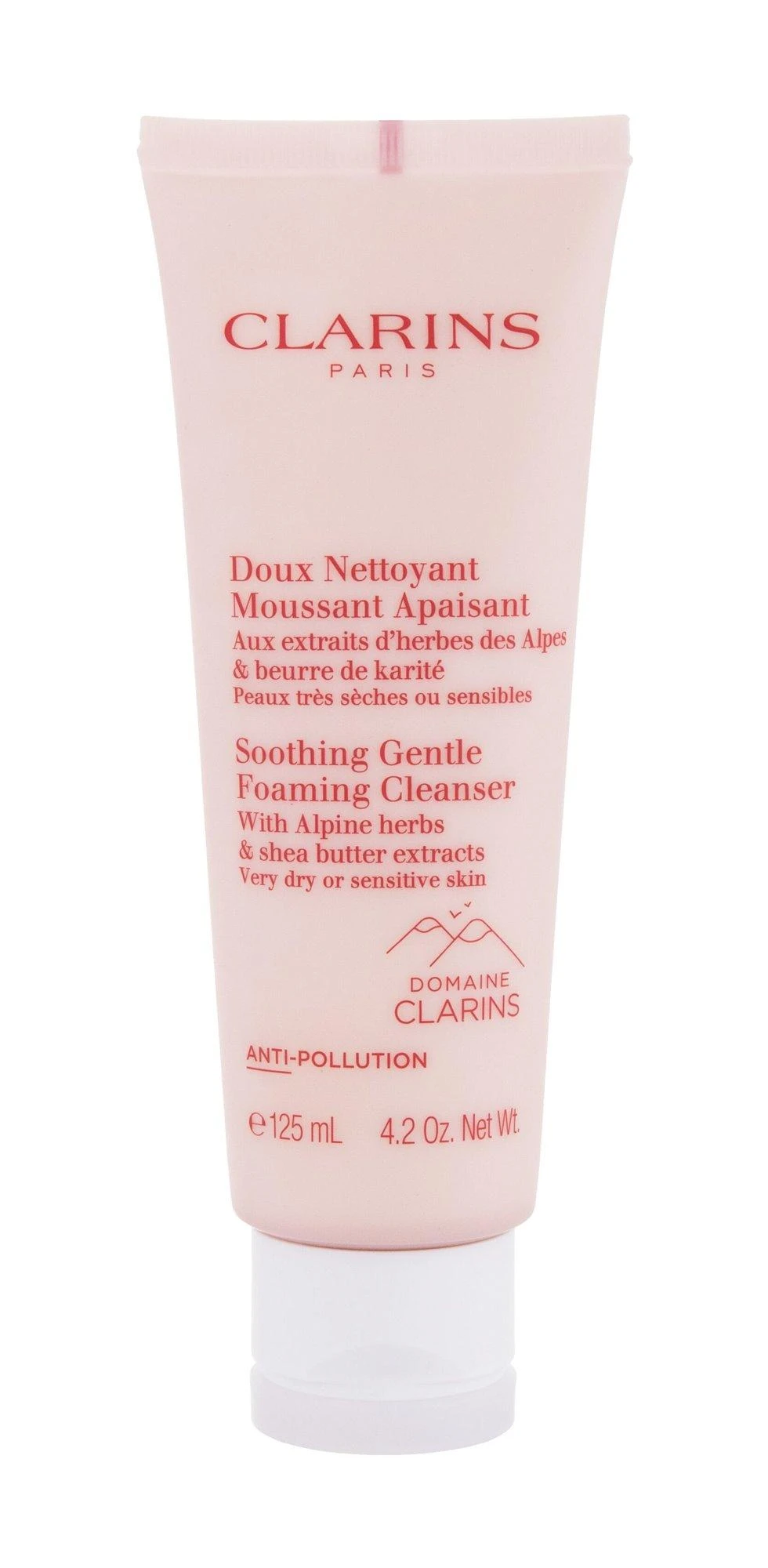 Clarins Soothing Gentle Foaming Valiklis veido prausiklis sausai / jautriai odai, 125 ml