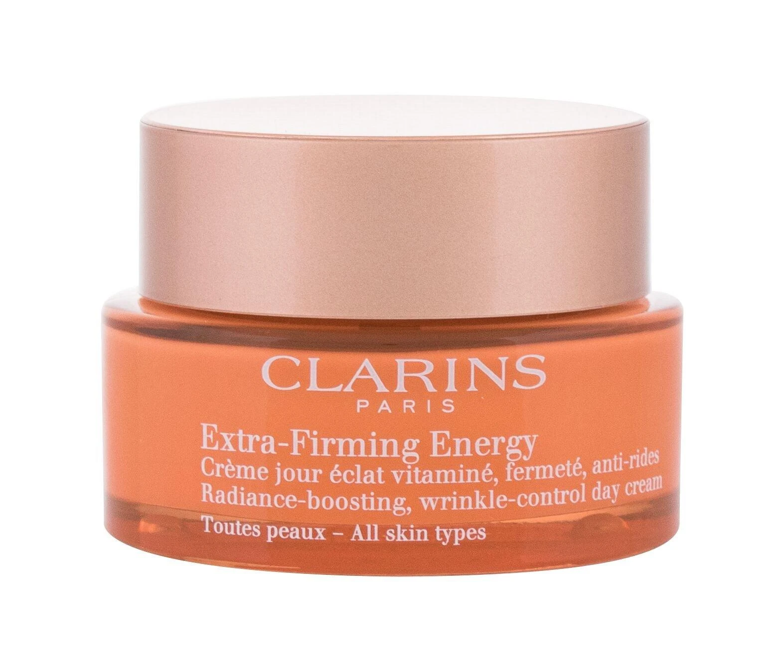 Clarins Extra Firming Energy Skaistinamasis bei stangrinamasis veido kremas brandžiai odai, 50 ml