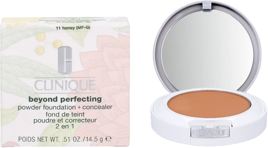 „Clinique Beyond Perfecting Powder Foundation“ pudros pagrindas + kaukė #11 Honey, 14.5 g