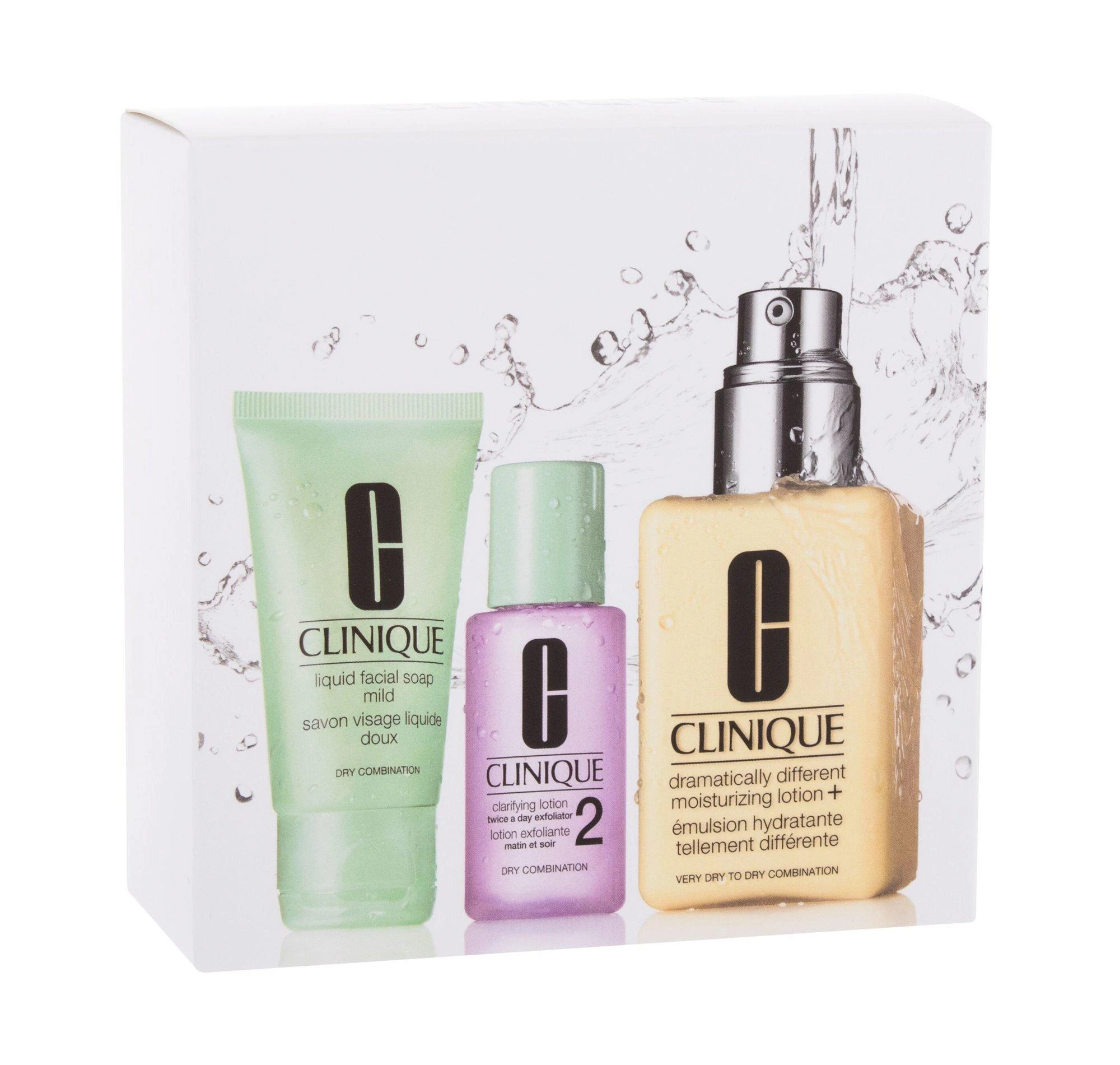 „Graiki oda“ – pradėkite čia. 3 žingsnių rinkinys „Clinique“: „Dramatically Different“ losjonas + drėkinamasis dieninis ir naktinis veido losjonas be kvapiklių, 125 ml + „Clinique“ valomasis skystas muilas veidui, 30 ml + „Gaivinantis 2“ valomasis veido losjonas, 30 ml