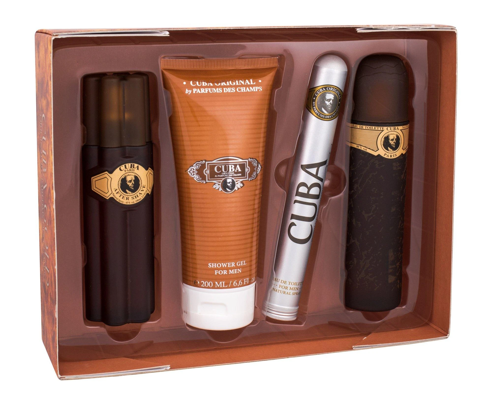 Cuba Gold rinkinys vyrams (EDT, 100 ml + vanduo po skutimosi, 100 ml + dušo želė, 200 ml + EDT, 35 ml)