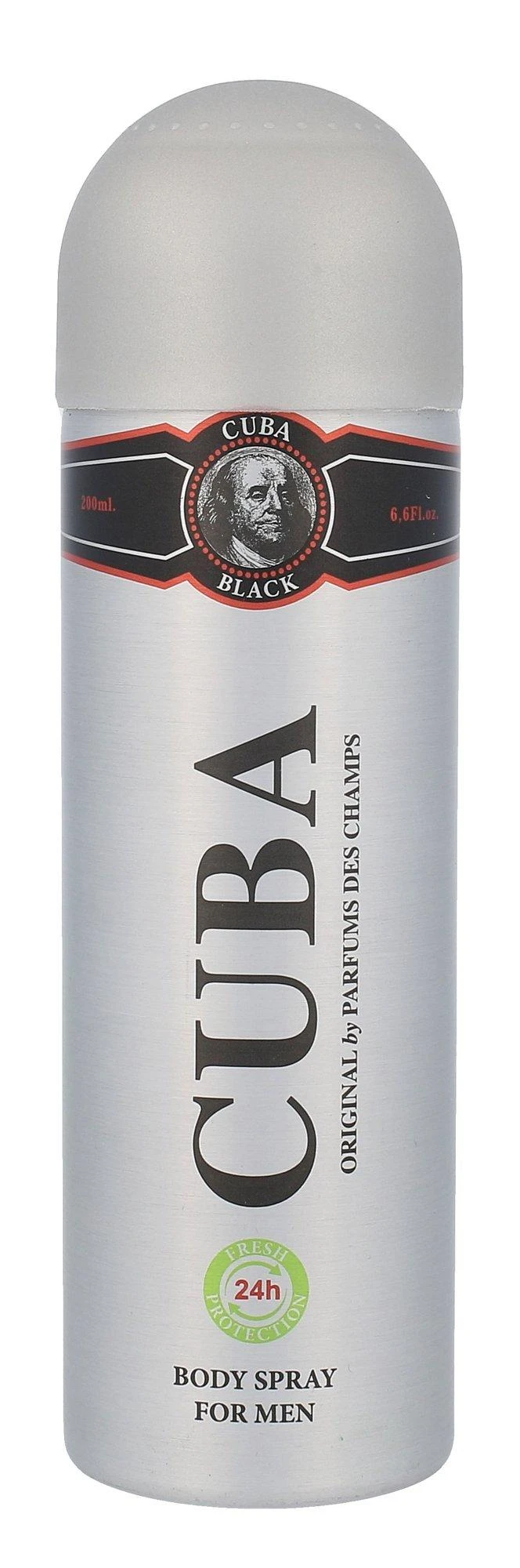 Cuba Black dezodorantas vyrams sidabriniame flakone