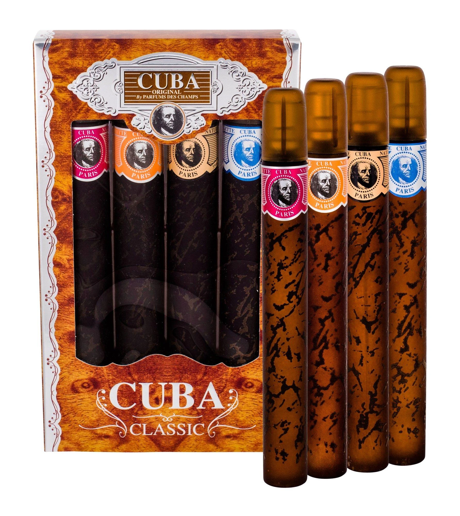 Cuba Classic EDT rinkinys vyrams (EDT 35ml Yelow + EDT 35ml Mėlyna + EDT 35ml Raudona + EDT 35ml Oranžinis)