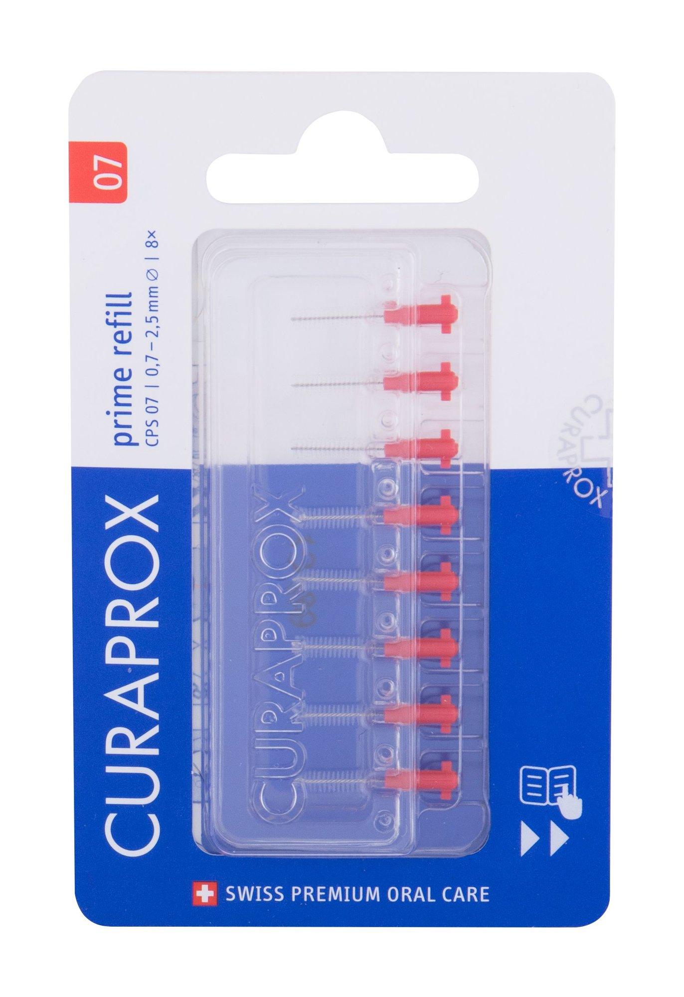 Curaprox tarpdančių valikliai - Antgaliai PRIME CPS07 Raudona 8 vnt.
