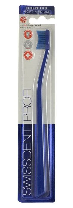 "Swissdent Profi Colours" dantų šepetėlis juoda ir raudona