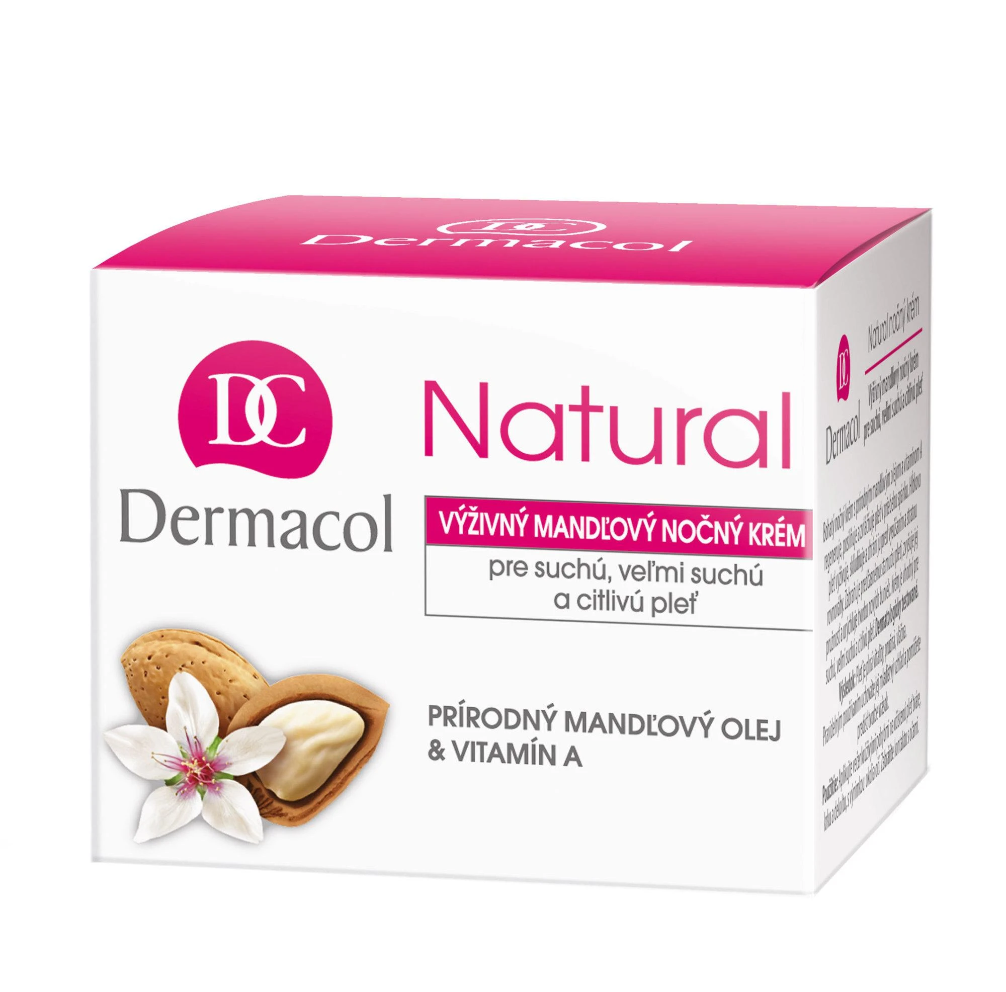 Dermacol Natural Almond Night Skin Kreminis, 50 ml