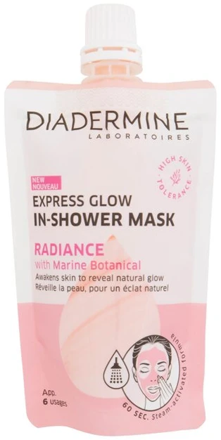 Diadermine Express Glow In-Shower Kaukė švytėjimo suteikiantis Veido Kaukė, 50 ml