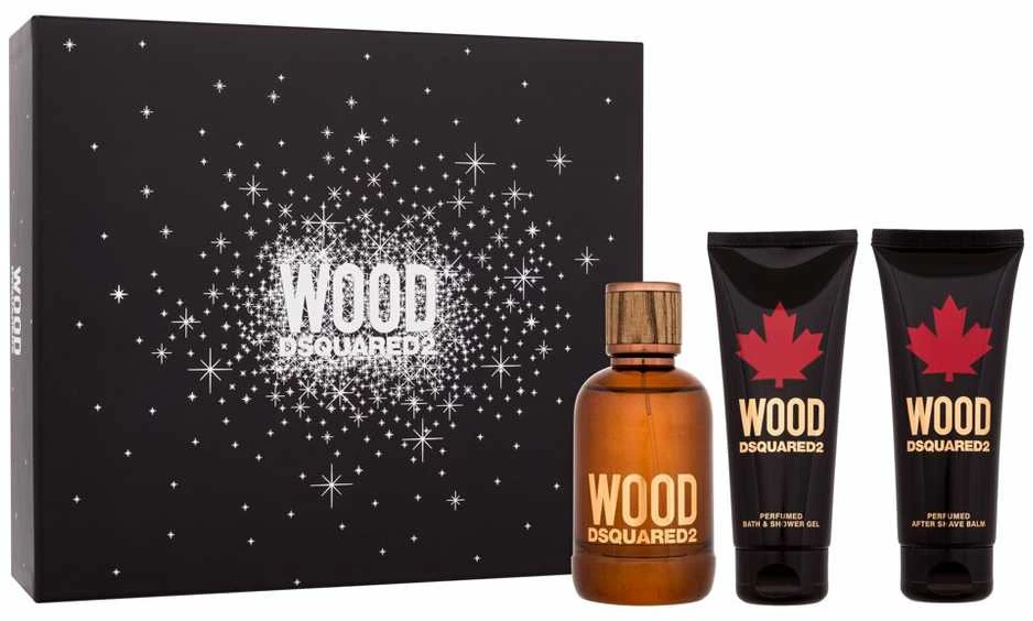 Dsquared2 Wood rinkinys vyrams (EDT, 100 ml + dušo želė, 100 ml + balzamas po skutimosi, 100 ml)
