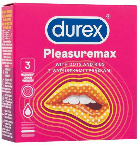 DUREX_Pleasuremax briaunoti prezervatyvai su 3 vinimis.