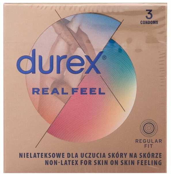 Durex Real Feel prezervatyvai be latekso 3 vnt.Be latekso