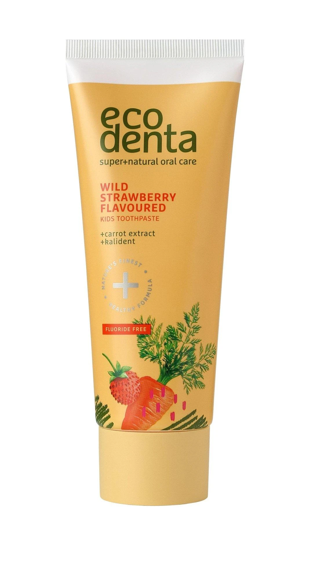 Ecodenta Wild Strawberry Flavored Vaikiškas Dantų dantų pasta vaikams su kalidentem su laukinių braškių skoniu 75ml