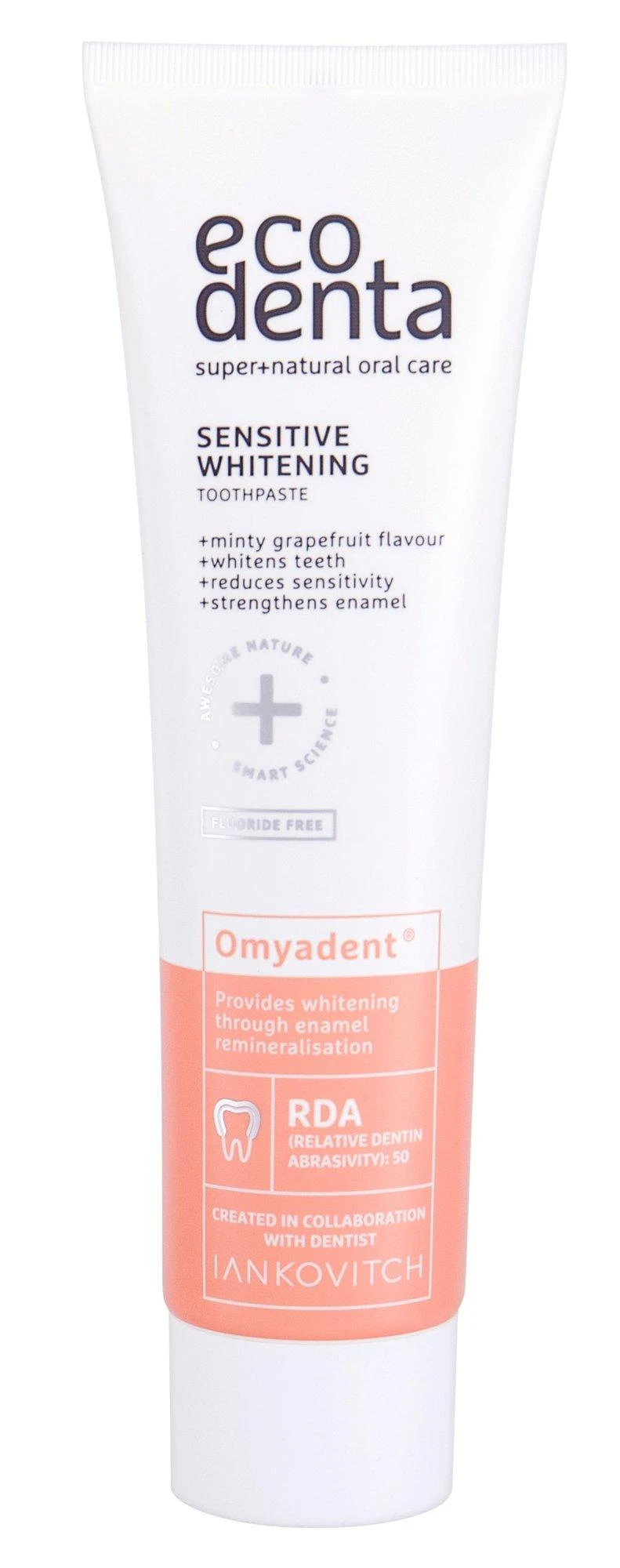 Ecodenta Sensitive Whitening Dantų balinanti dantų pasta jautriems dantims be fluoro 100ml