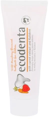 Ecodenta Wild Strawberry Flavored Vaikiškas Dantų dantų pasta vaikams su kalidentem su laukinių braškių skoniu 75ml