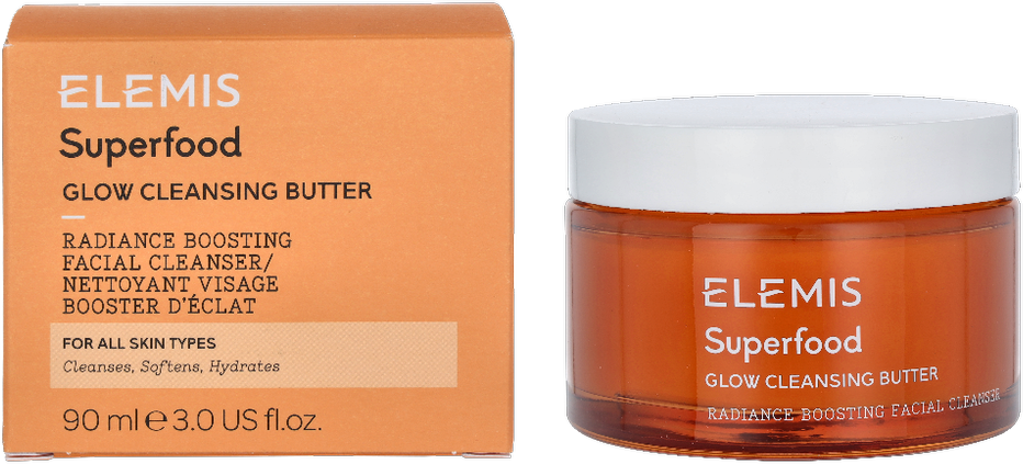 Elemis Superfood AHA Glow Cleansing Butter valomasis veido sviestas, 90 ml