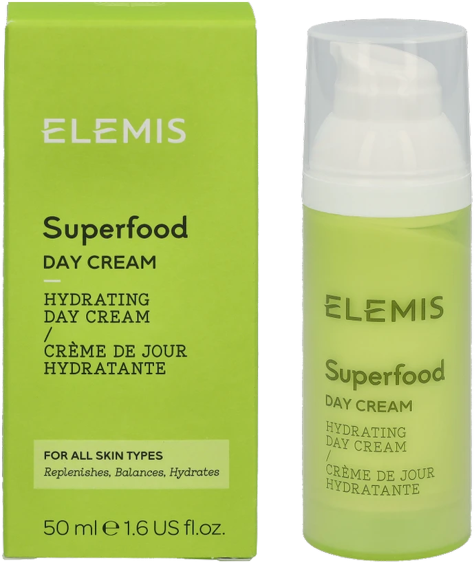 Elemis Superfood Hydrating Day Kreminis maitinantis dieninis veido kremas, 50 ml