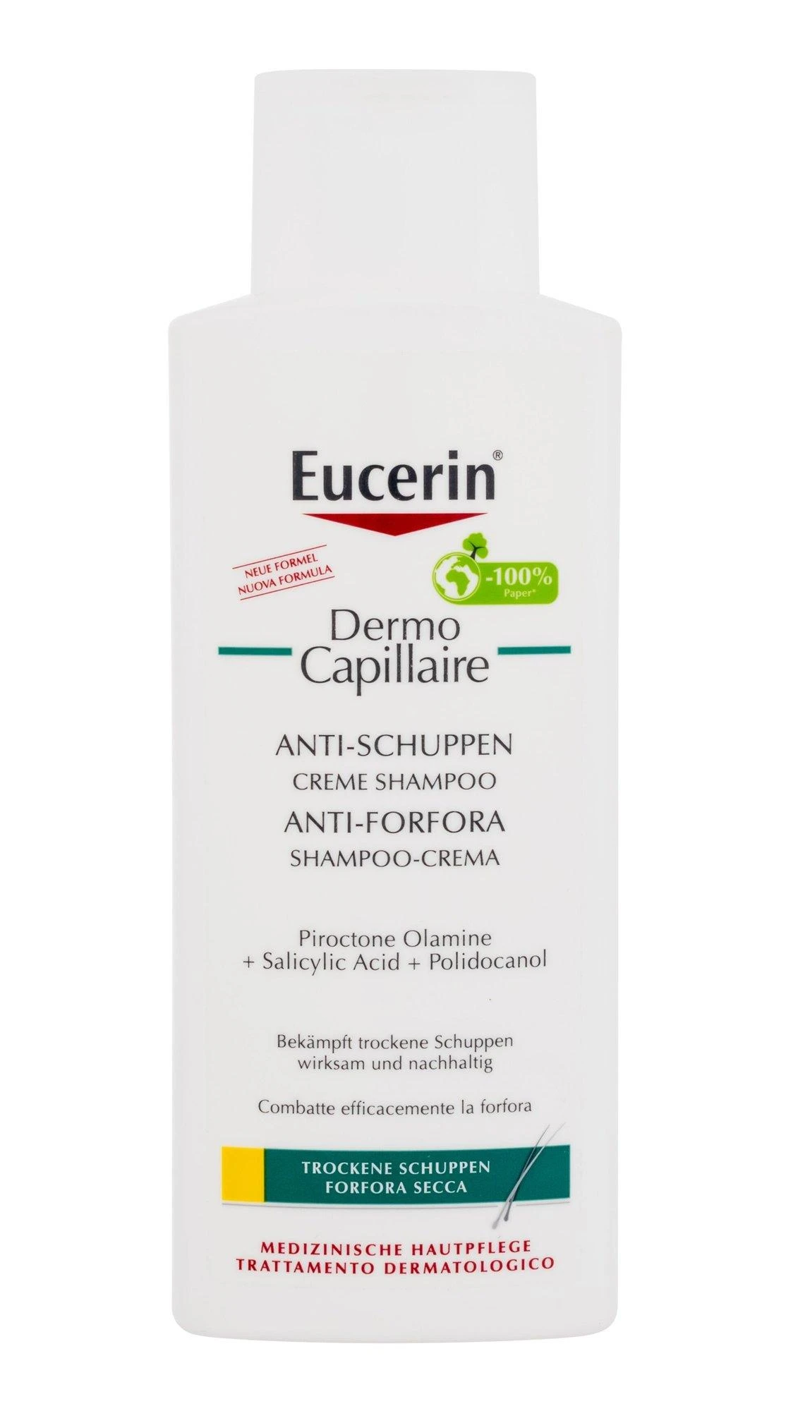 Eucerin DermoCapillaire Šampūnas šampūnas nuo pleiskanų sausai galvos odai, 250 ml