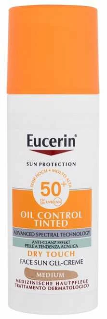 Eucerin Sun Oil Control Tinted Sun Gel Kreminis SPF 50+ kremas nuo saulės, atspalvis: Medium, 50 ml