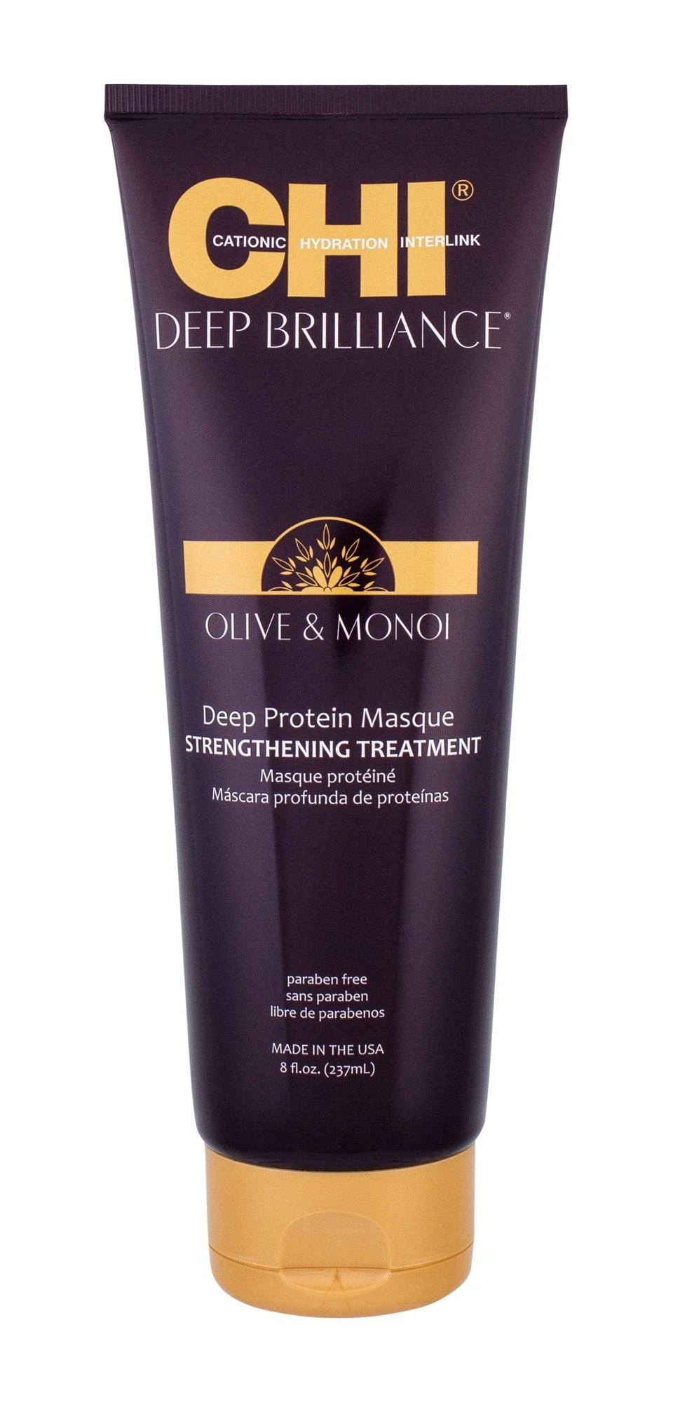 Stiprinamoji plaukų kaukė CHI Deep Brilliance Olive&amp;Monoi Deep Protein Masque 237ml